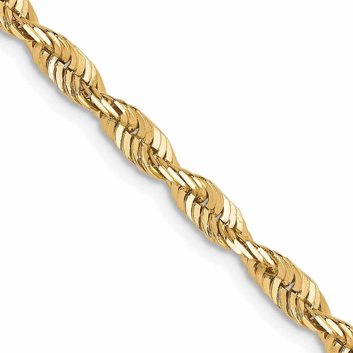Lovely Rita's Necklaces 10k Yellow Gold 3.0m D.C Lightweight Rope Chain