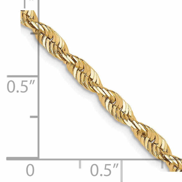 Lovely Rita's Necklaces 10k Yellow Gold 3.0m D.C Lightweight Rope Chain