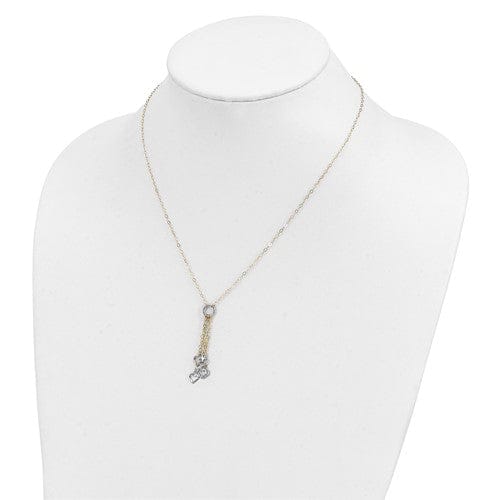 Lovely Rita's Necklaces 14K Two-Tone Gold Adjustable Heart Drop Necklace