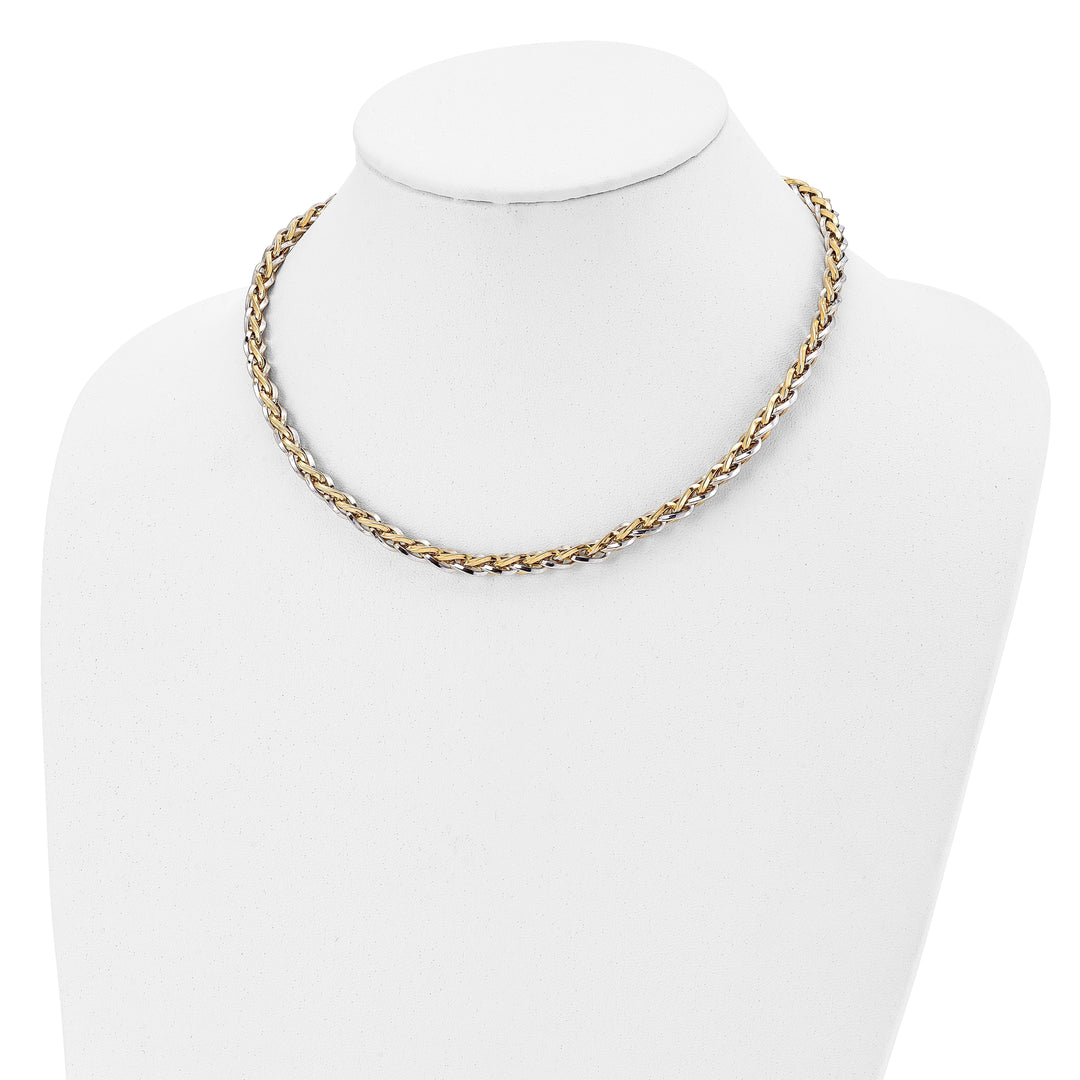 Lovely Rita's Necklaces 14k Two Tone Gold Fancy Link 18-Inche Necklace
