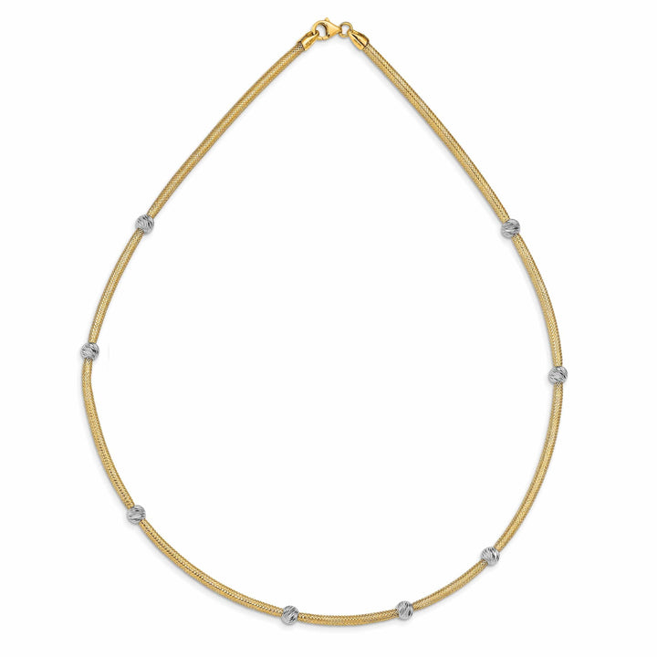 Lovely Rita's Necklaces 14k Two Tone Gold Polished D.C Mesh Necklace