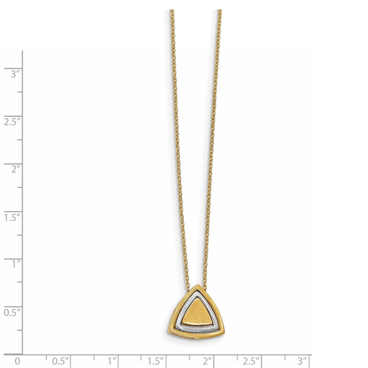Lovely Rita's Necklaces 14k Two Tone Gold Satin Triangle Necklace
