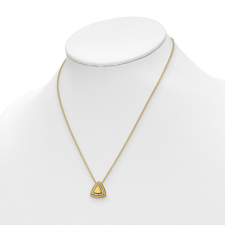 Lovely Rita's Necklaces 14k Two Tone Gold Satin Triangle Necklace