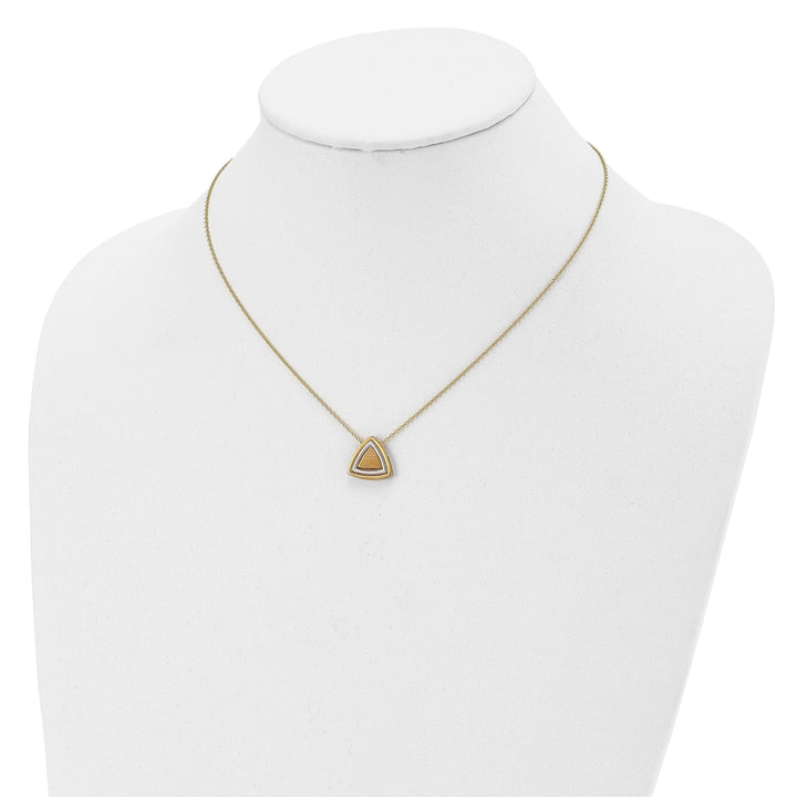 Lovely Rita's Necklaces 14k Two Tone Gold Satin Triangle Necklace