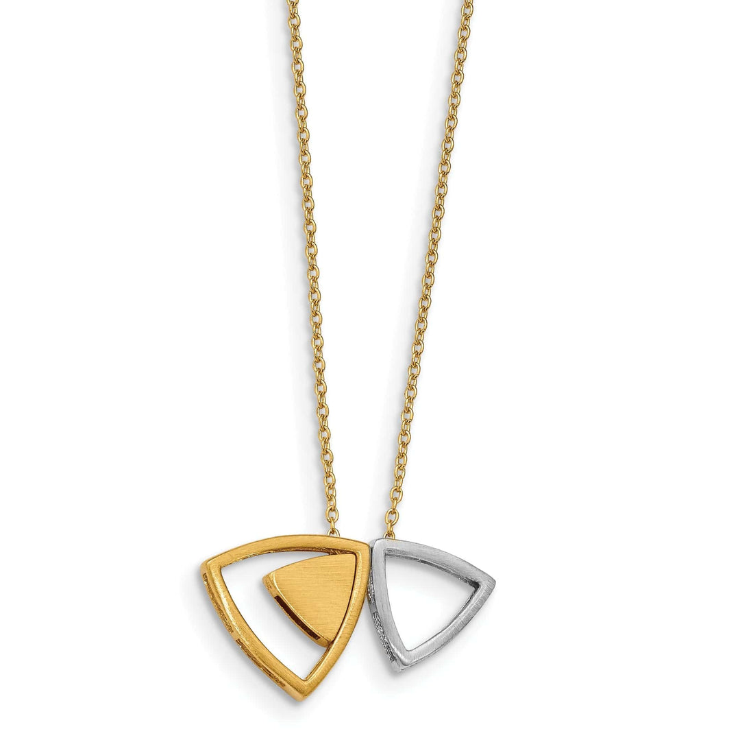 Lovely Rita's Necklaces 14k Two Tone Gold Satin Triangle Necklace