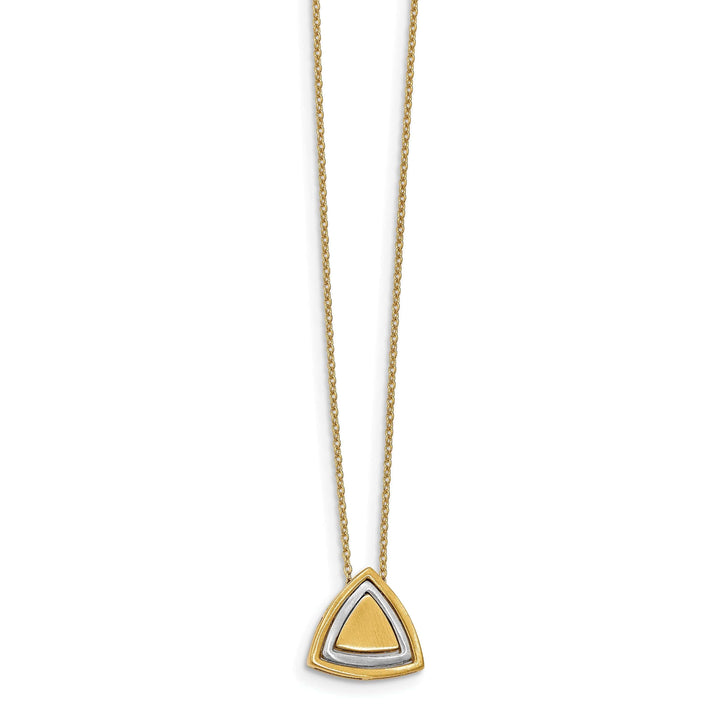 Lovely Rita's Necklaces 14k Two Tone Gold Satin Triangle Necklace