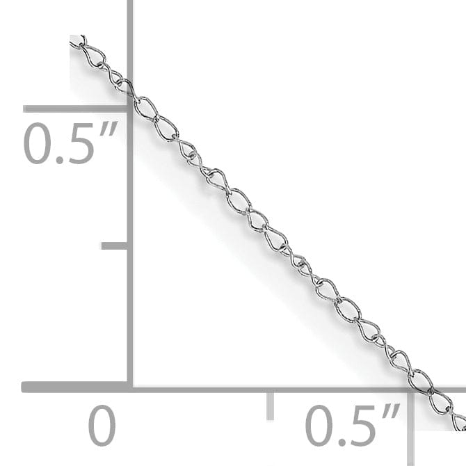 Lovely Rita's Necklaces 14k White Gold 0.42mm Carded Solid Curb Chain