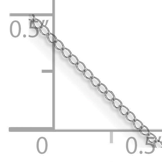 Lovely Rita's Necklaces 14k White Gold 0.51-mm Carded Solid Curb Chain