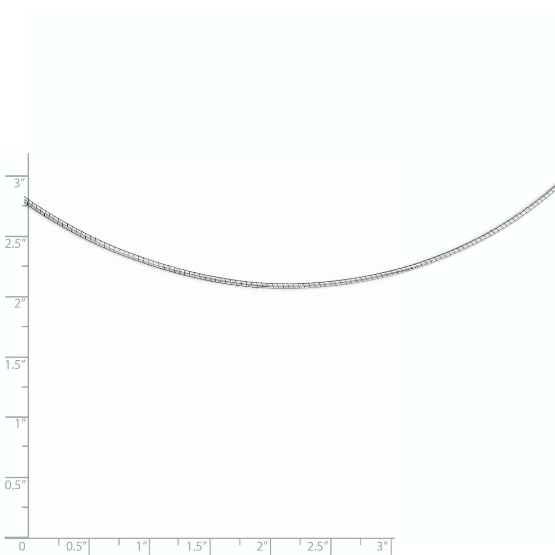 Lovely Rita's Necklaces 14k White Gold 1MM Round Omega Necklace