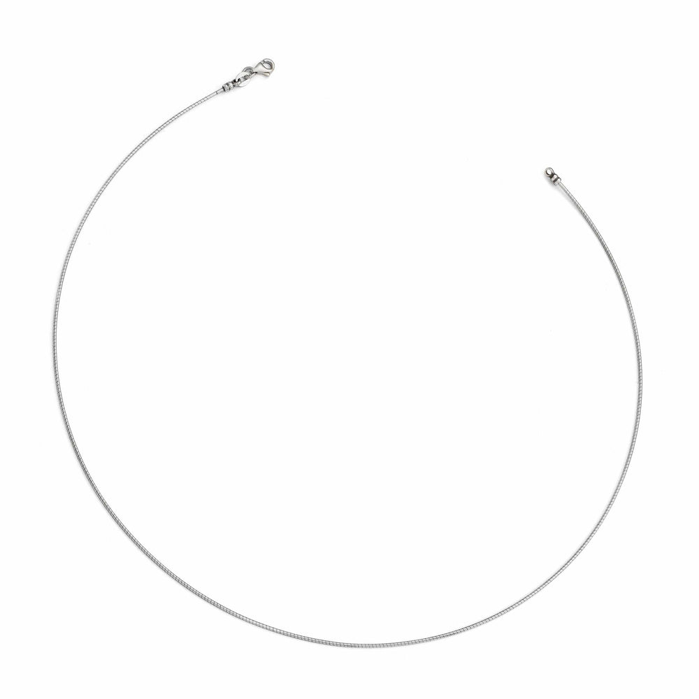 Lovely Rita's Necklaces 14k White Gold 1MM Round Omega Necklace