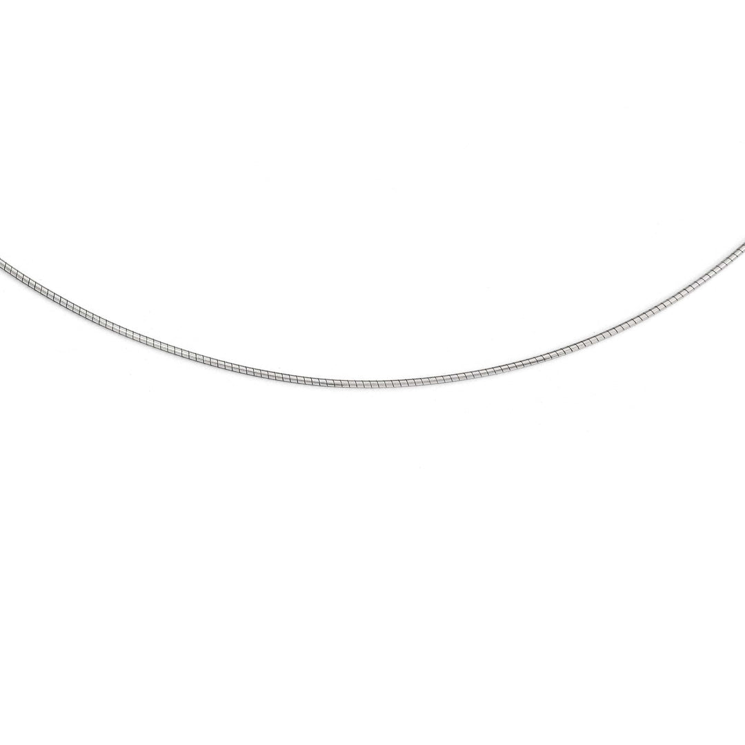 Lovely Rita's Necklaces 14k White Gold 1MM Round Omega Necklace