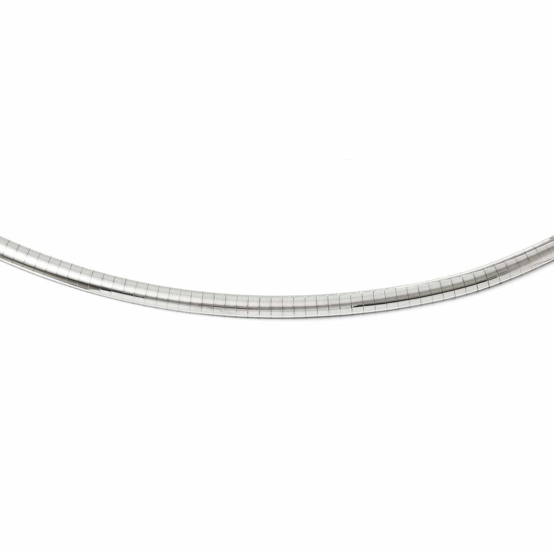 Leslie's Necklaces 14k White Gold 4mm Domed Omega Necklace