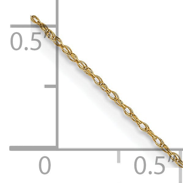 Lovely Rita's Necklaces 14K Yellow Gold 0.50mm Carded Cable Rope Chain