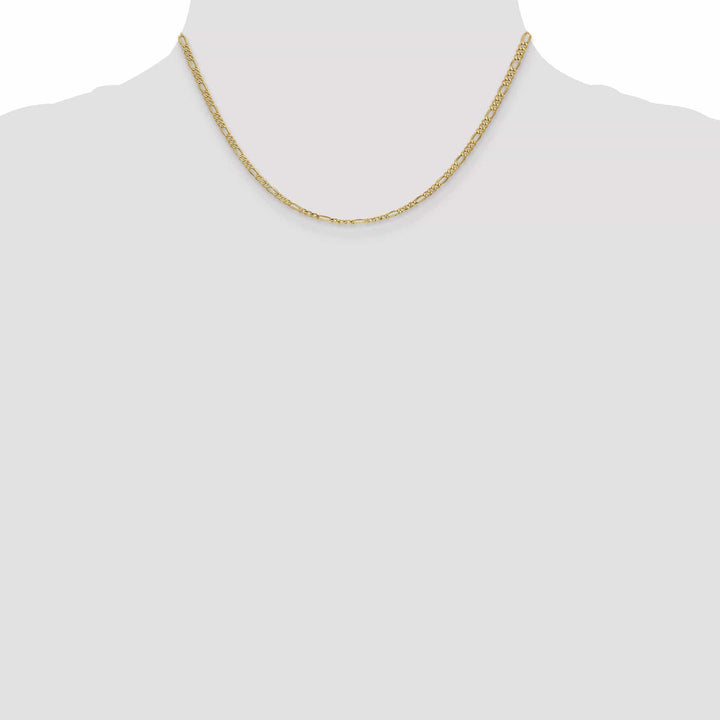 Lovely Rita's Necklaces 14k Yellow Gold 2.50-mm Semi Solid Figaro Chain