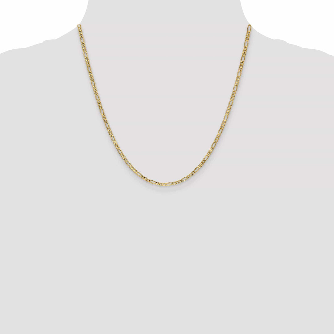 Lovely Rita's Necklaces 14k Yellow Gold 2.50-mm Semi Solid Figaro Chain