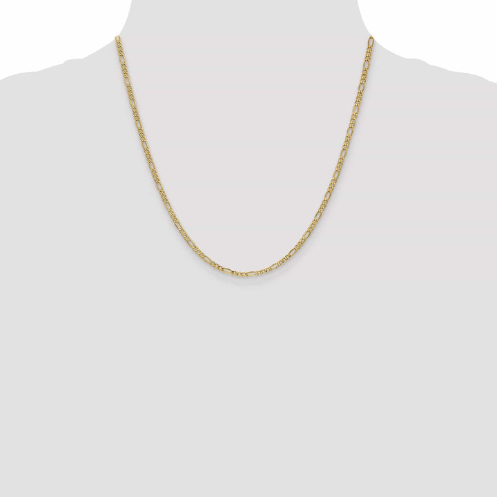 Lovely Rita's Necklaces 14k Yellow Gold 2.50-mm Semi Solid Figaro Chain