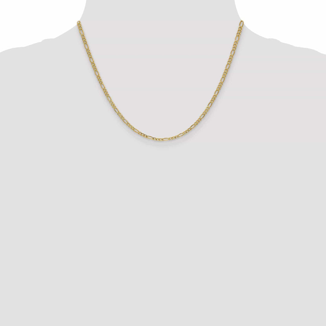 Lovely Rita's Necklaces 14k Yellow Gold 2.50-mm Semi Solid Figaro Chain
