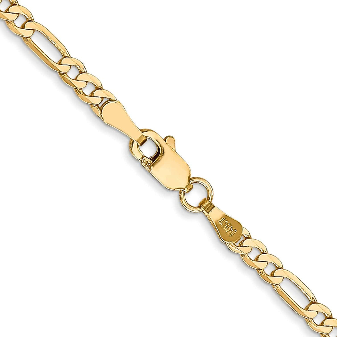 Lovely Rita's Necklaces 14k Yellow Gold 2.75-mm Flat Solid Figaro Chain