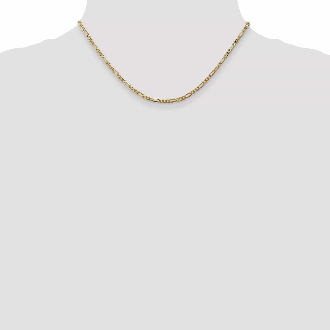 Lovely Rita's Necklaces 14k Yellow Gold 2.75-mm Flat Solid Figaro Chain