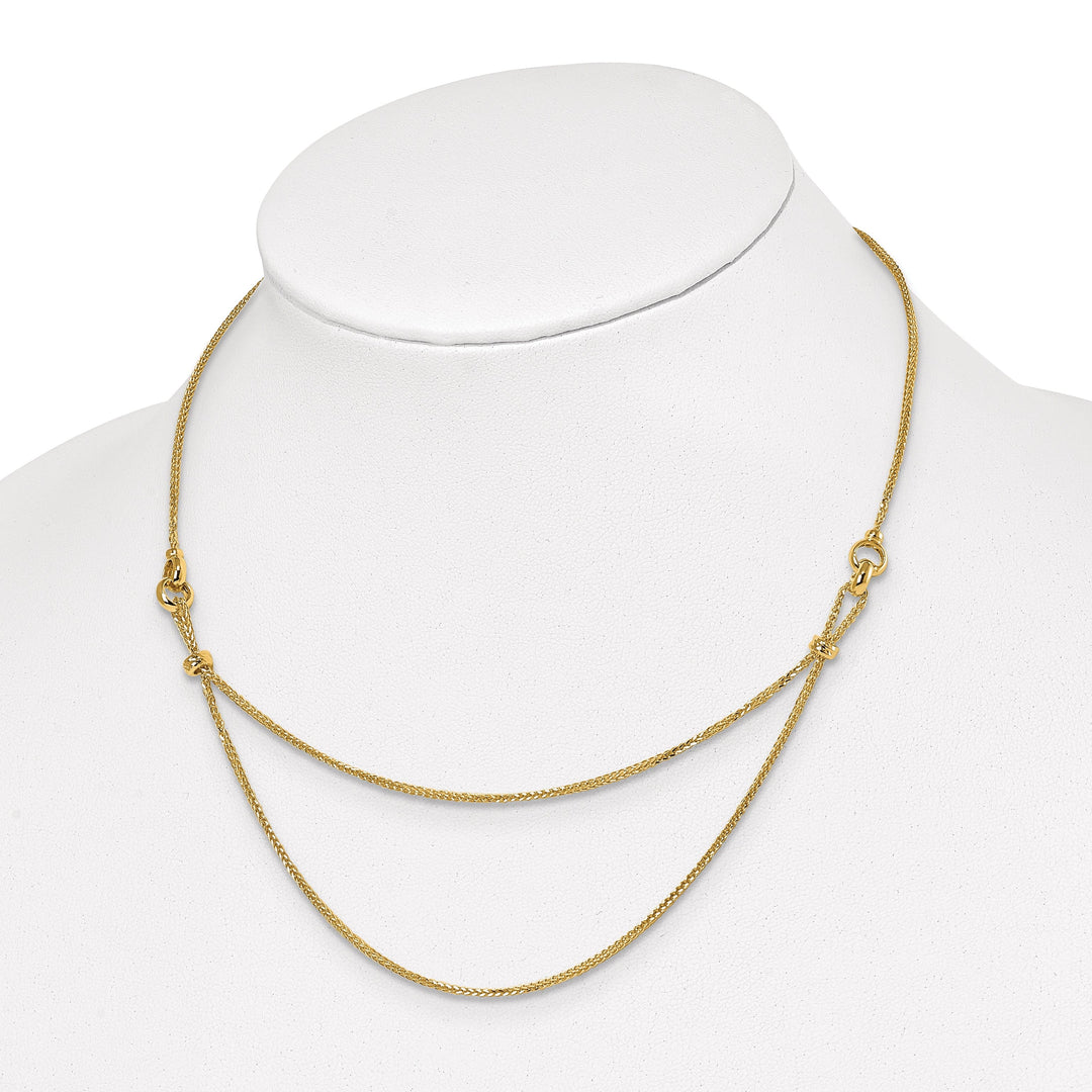 Lovely Rita's Necklaces 14k Yellow Gold 2 Layer D.C Beaded Necklace