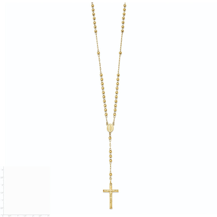 Lovely Rita's Necklaces 14k Yellow Gold 24 inch Beaded Rosary Necklace