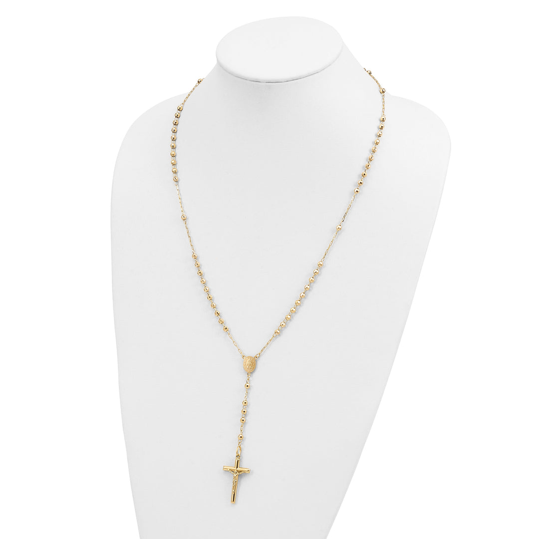 Lovely Rita's Necklaces 14k Yellow Gold 24 inch Beaded Rosary Necklace