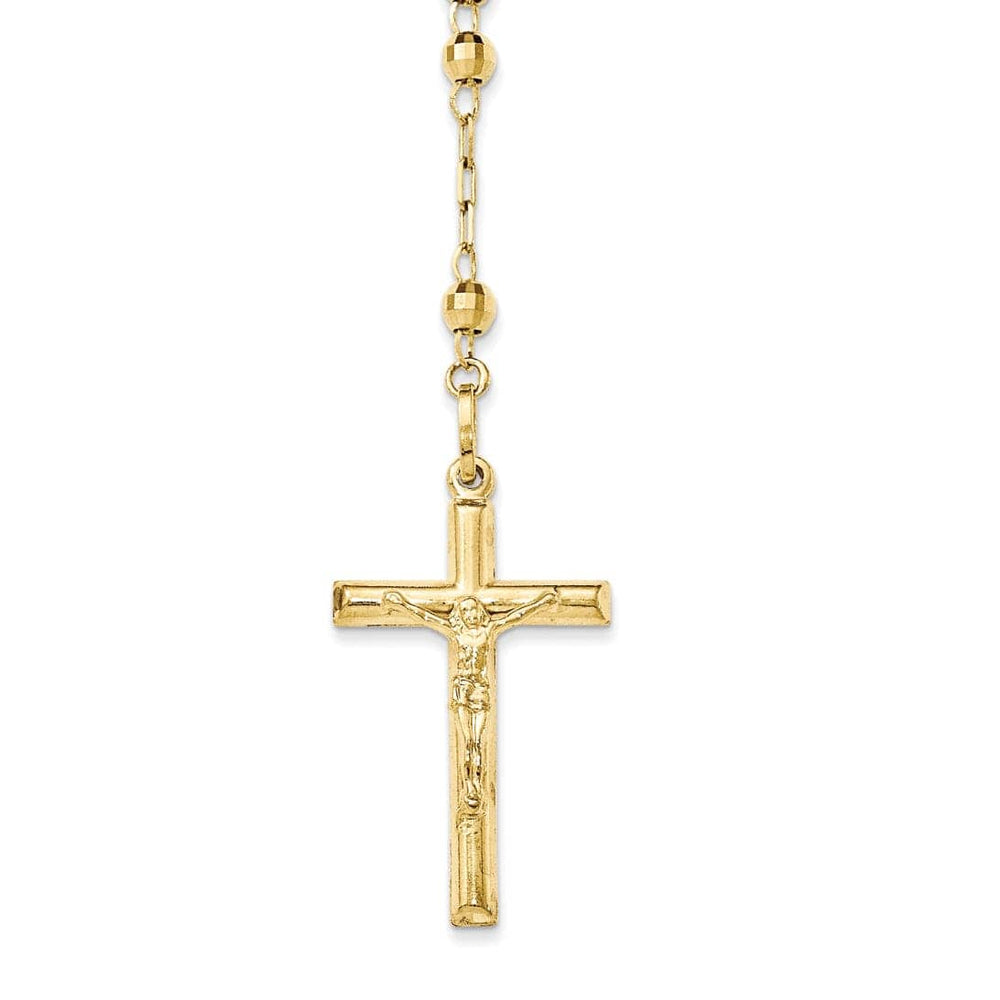 Lovely Rita's Necklaces 14k Yellow Gold 24 inch Beaded Rosary Necklace