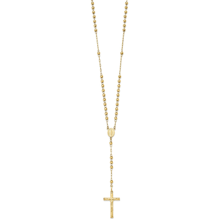 Lovely Rita's Necklaces 14k Yellow Gold 24 inch Beaded Rosary Necklace