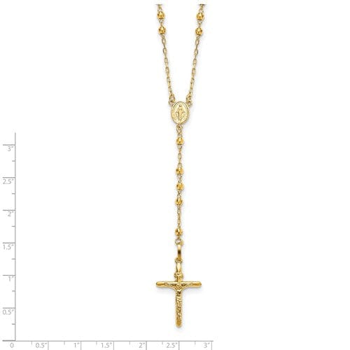 Lovely Rita's Necklaces 14k Yellow Gold 24 inch Beaded Rosary Necklace