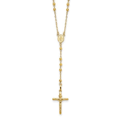 Lovely Rita's Necklaces 14k Yellow Gold 24 inch Beaded Rosary Necklace