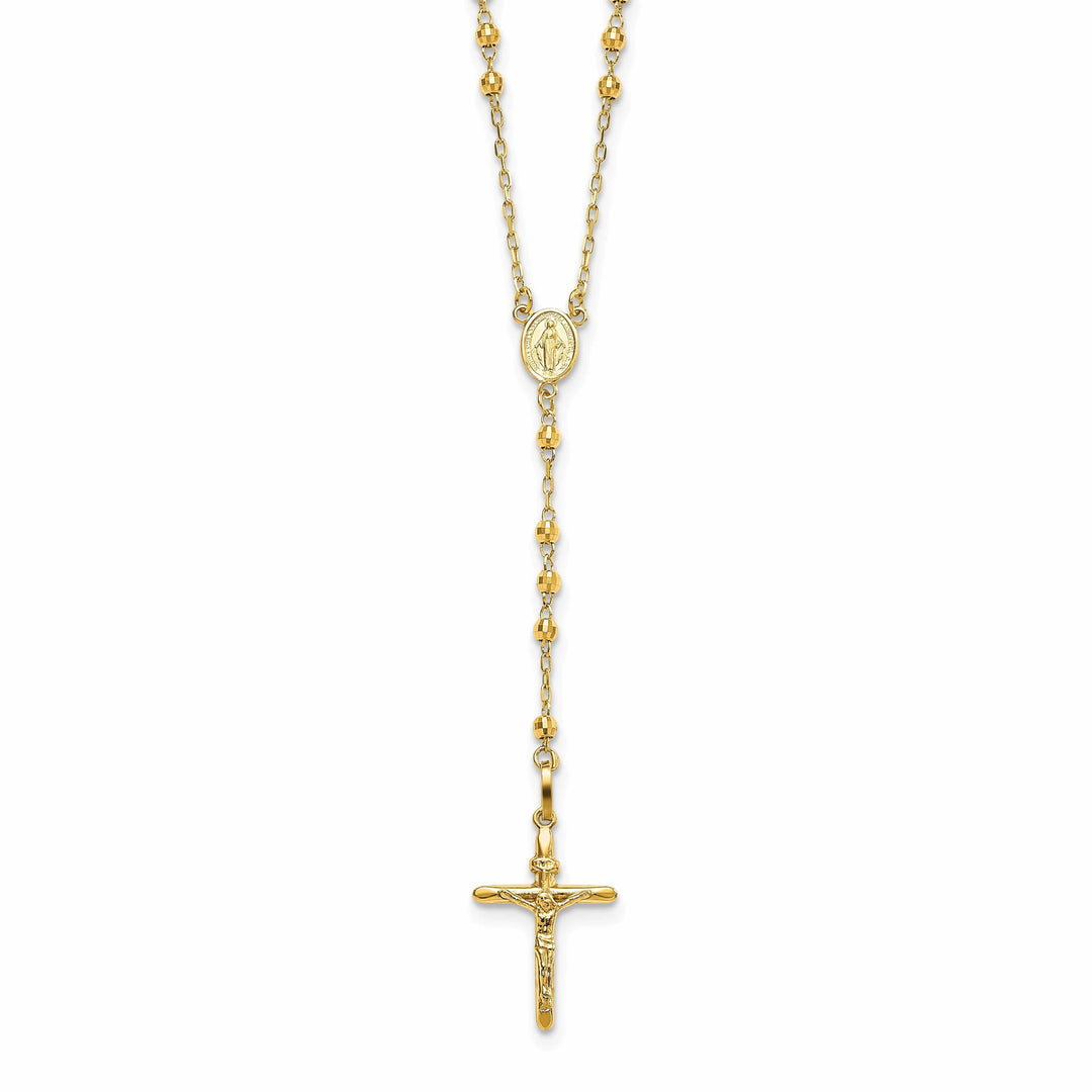 Lovely Rita's Necklaces 14k Yellow Gold 24 inch Beaded Rosary Necklace