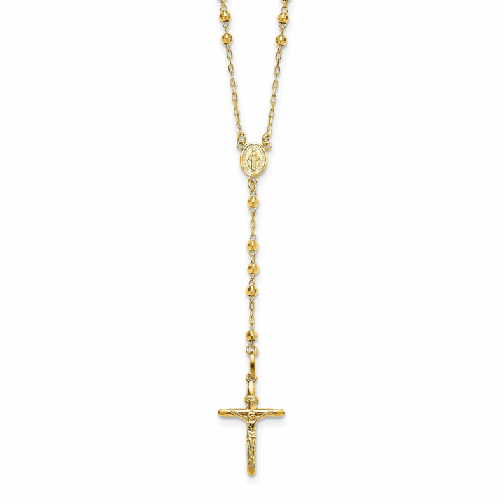 Lovely Rita's Necklaces 14k Yellow Gold 24 inch Beaded Rosary Necklace