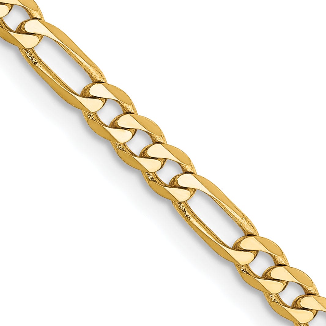 Lovely Rita's Necklaces 14k Yellow Gold 3.25-mm Flat Solid Figaro Chain