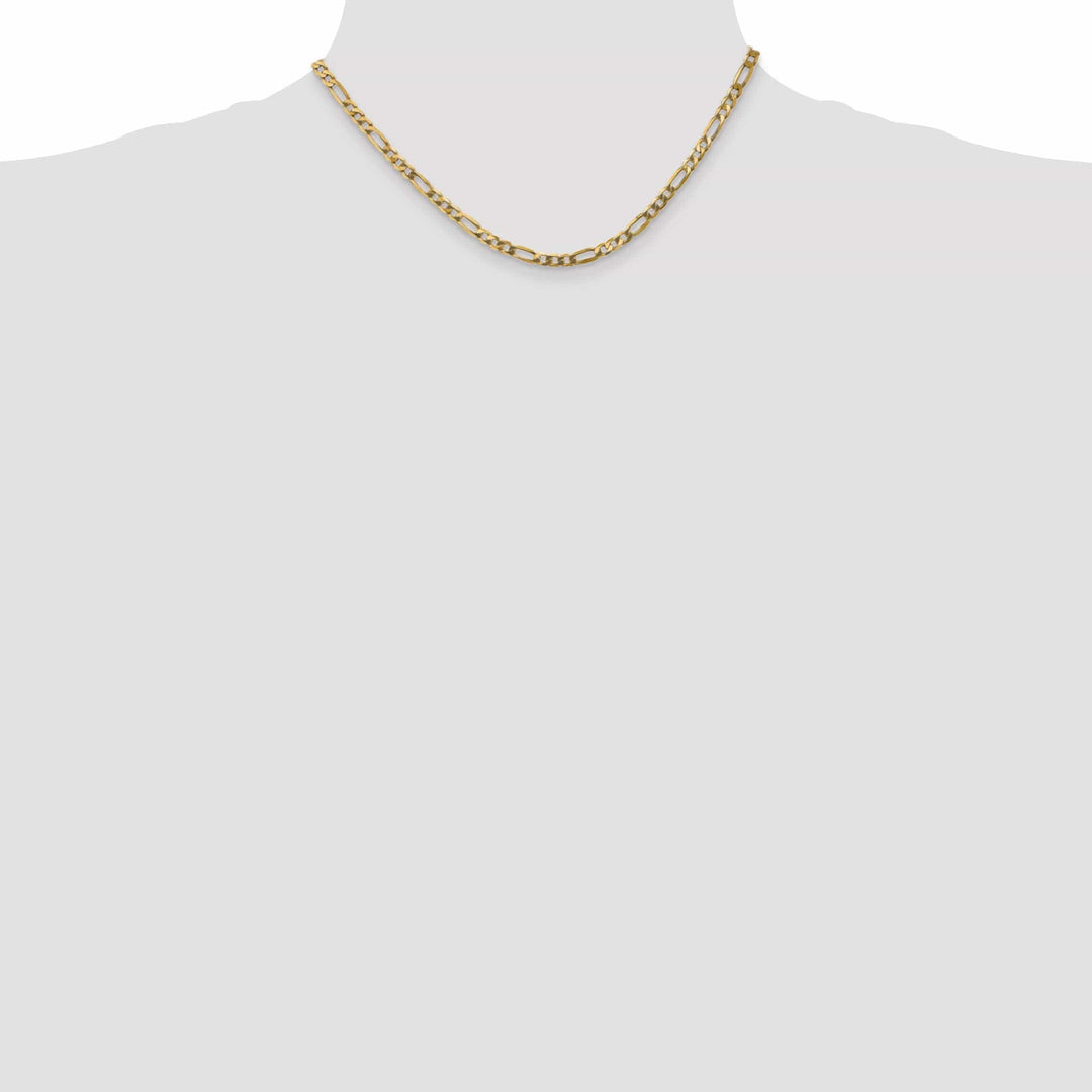 Lovely Rita's Necklaces 14k Yellow Gold 4.00-mm Flat Solid Figaro Chain