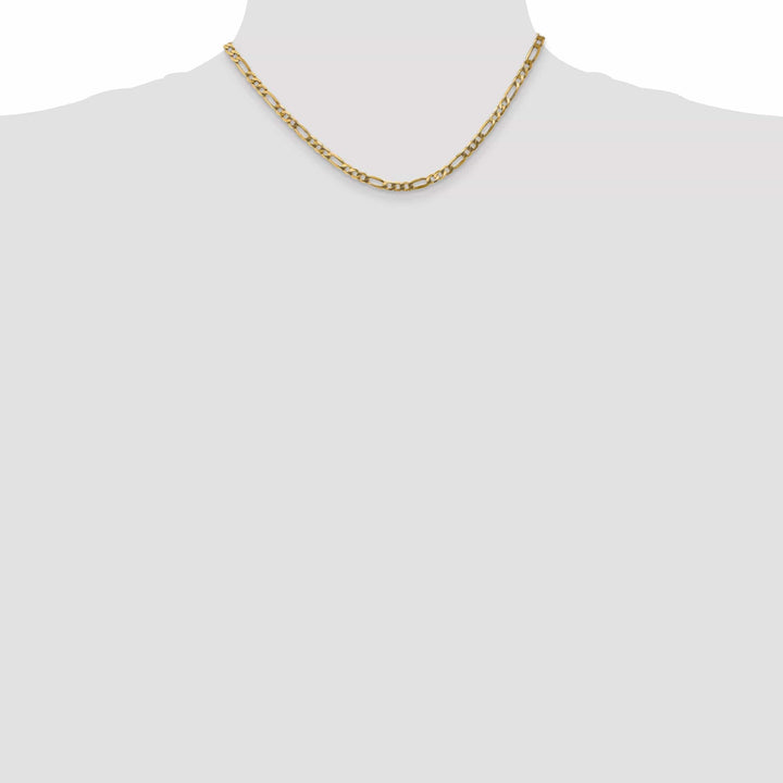 Lovely Rita's Necklaces 14k Yellow Gold 4.00-mm Flat Solid Figaro Chain