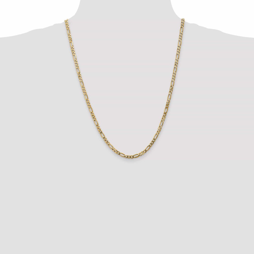 Lovely Rita's Necklaces 14k Yellow Gold 4.00-mm Flat Solid Figaro Chain