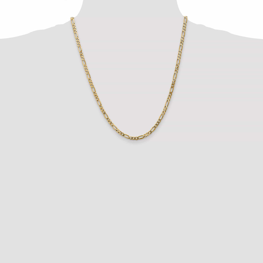 Lovely Rita's Necklaces 14k Yellow Gold 4.00-mm Flat Solid Figaro Chain