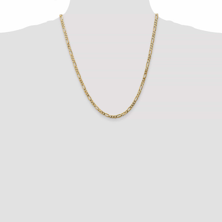 Lovely Rita's Necklaces 14k Yellow Gold 4.00-mm Flat Solid Figaro Chain