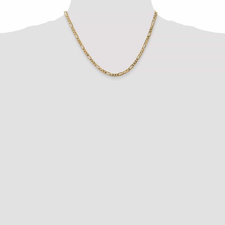 Lovely Rita's Necklaces 14k Yellow Gold 4.00-mm Flat Solid Figaro Chain