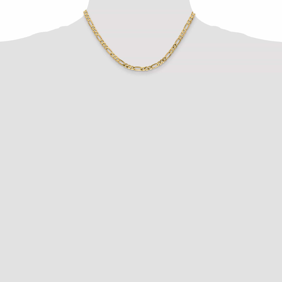 Lovely Rita's Necklaces 14k Yellow Gold 4.75-mm Flat Solid Figaro Chain