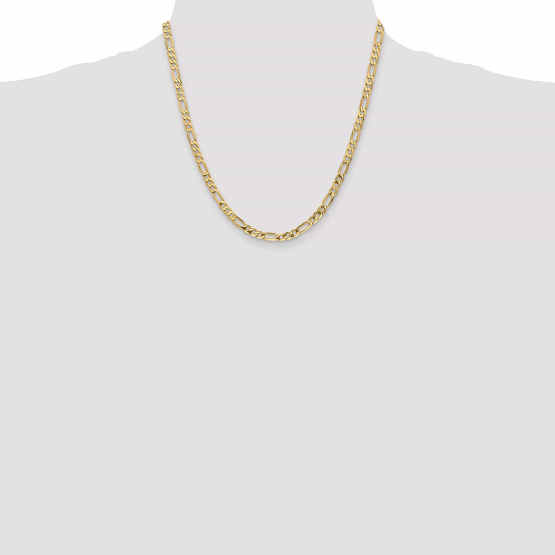 Lovely Rita's Necklaces 14k Yellow Gold 4.75-mm Flat Solid Figaro Chain