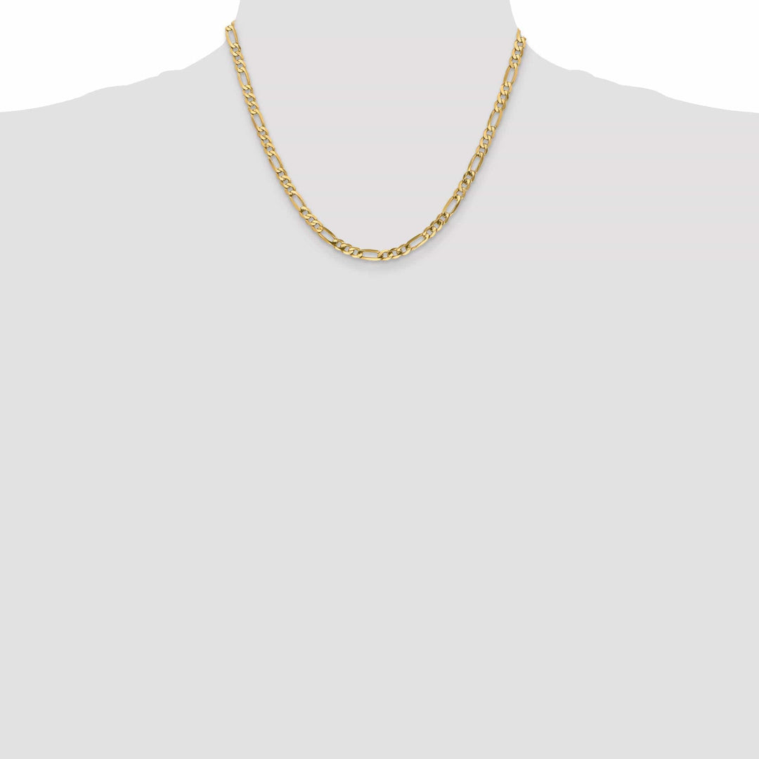 Lovely Rita's Necklaces 14k Yellow Gold 4.75-mm Flat Solid Figaro Chain