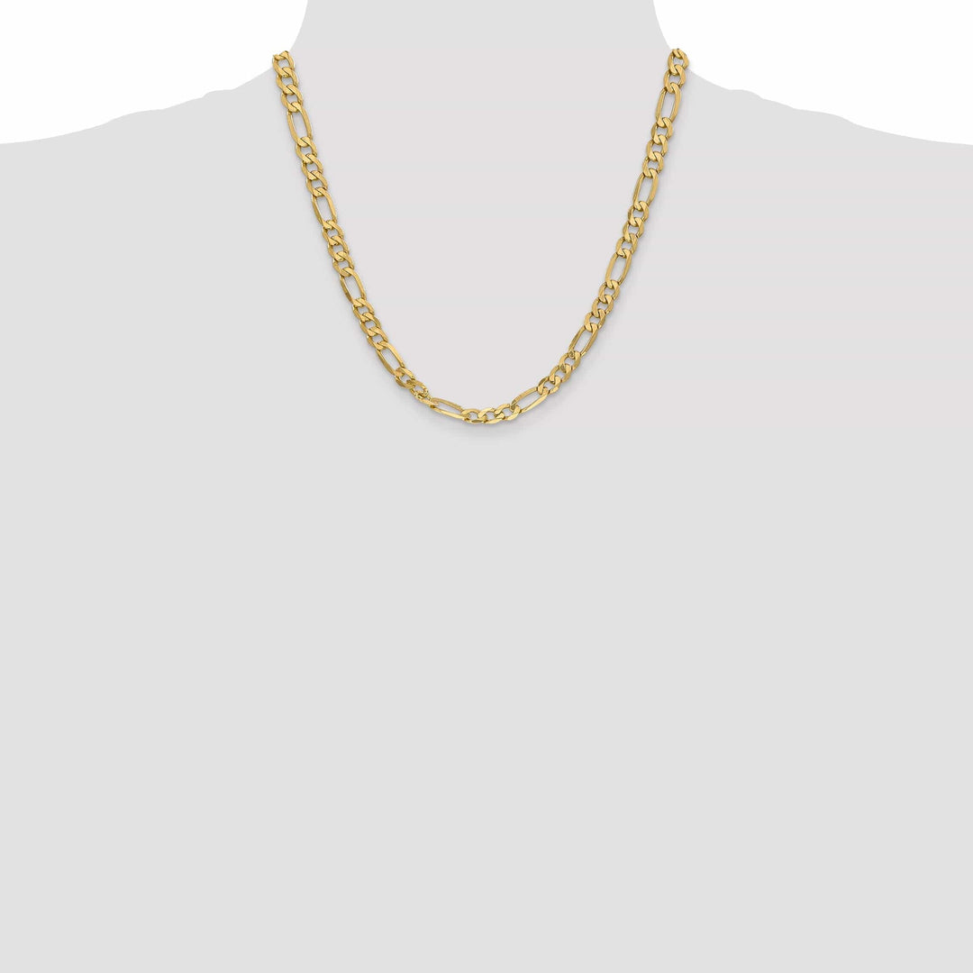 Lovely Rita's Necklaces 14k Yellow Gold 6.25-mm Flat Solid Figaro Chain