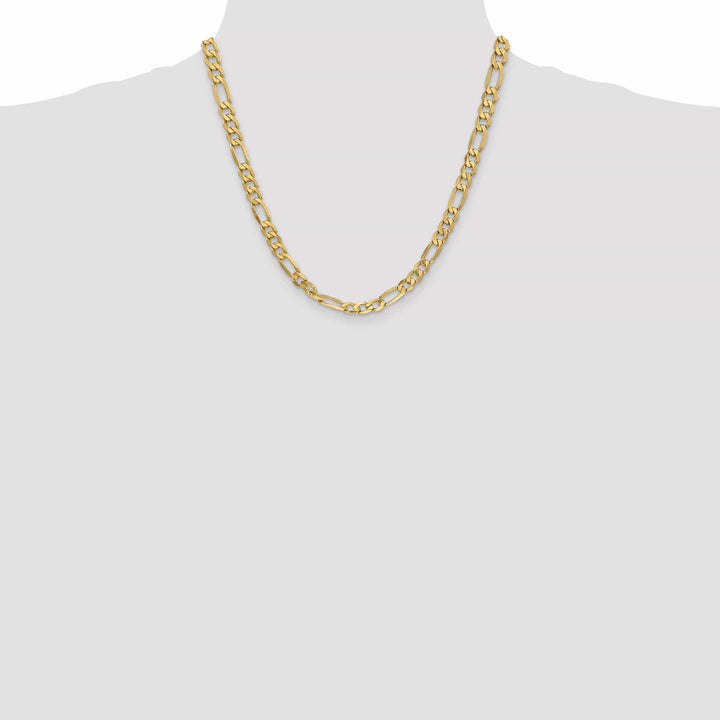 Lovely Rita's Necklaces 14k Yellow Gold 6.25-mm Flat Solid Figaro Chain