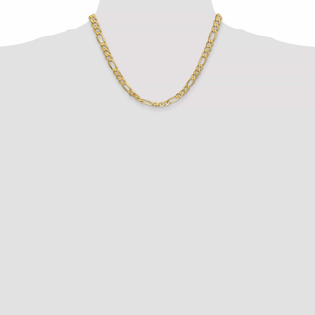 Lovely Rita's Necklaces 14k Yellow Gold 6.25-mm Flat Solid Figaro Chain