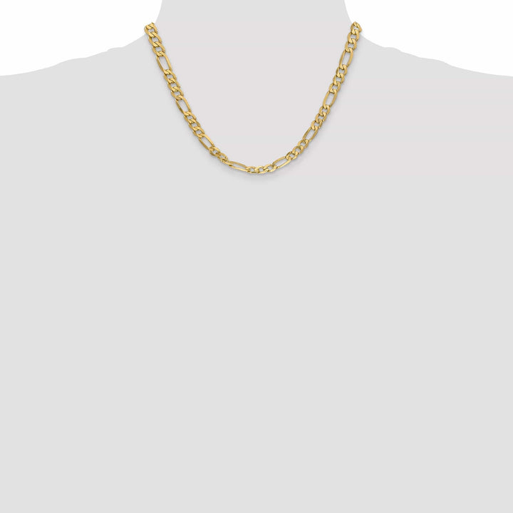 Lovely Rita's Necklaces 14k Yellow Gold 6.25-mm Flat Solid Figaro Chain