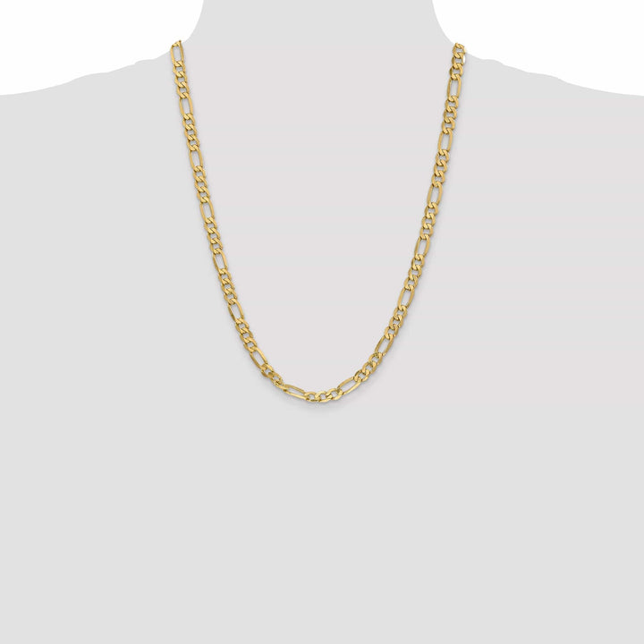Lovely Rita's Necklaces 14k Yellow Gold 6.25-mm Flat Solid Figaro Chain