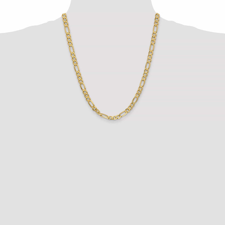 Lovely Rita's Necklaces 14k Yellow Gold 6.25-mm Flat Solid Figaro Chain