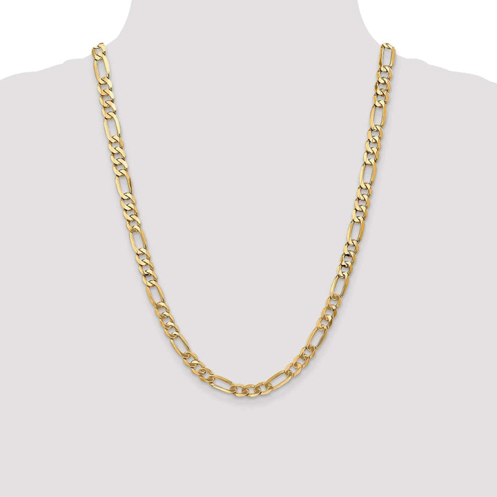 Lovely Rita's Necklaces 14k Yellow Gold 7.00-mm Flat Solid Figaro Chain
