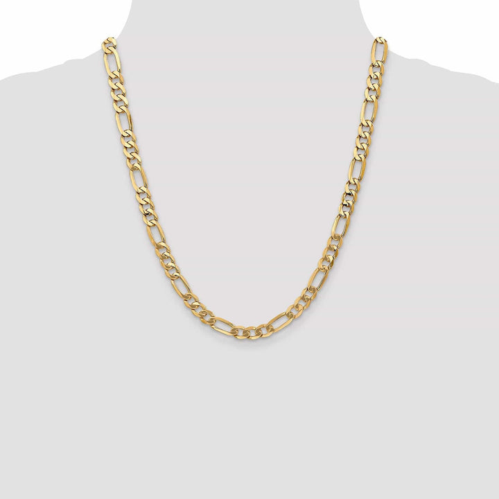 Lovely Rita's Necklaces 14k Yellow Gold 7.00-mm Flat Solid Figaro Chain